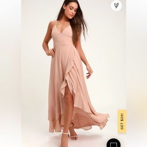Light blush lulu’s bridesmaid dress